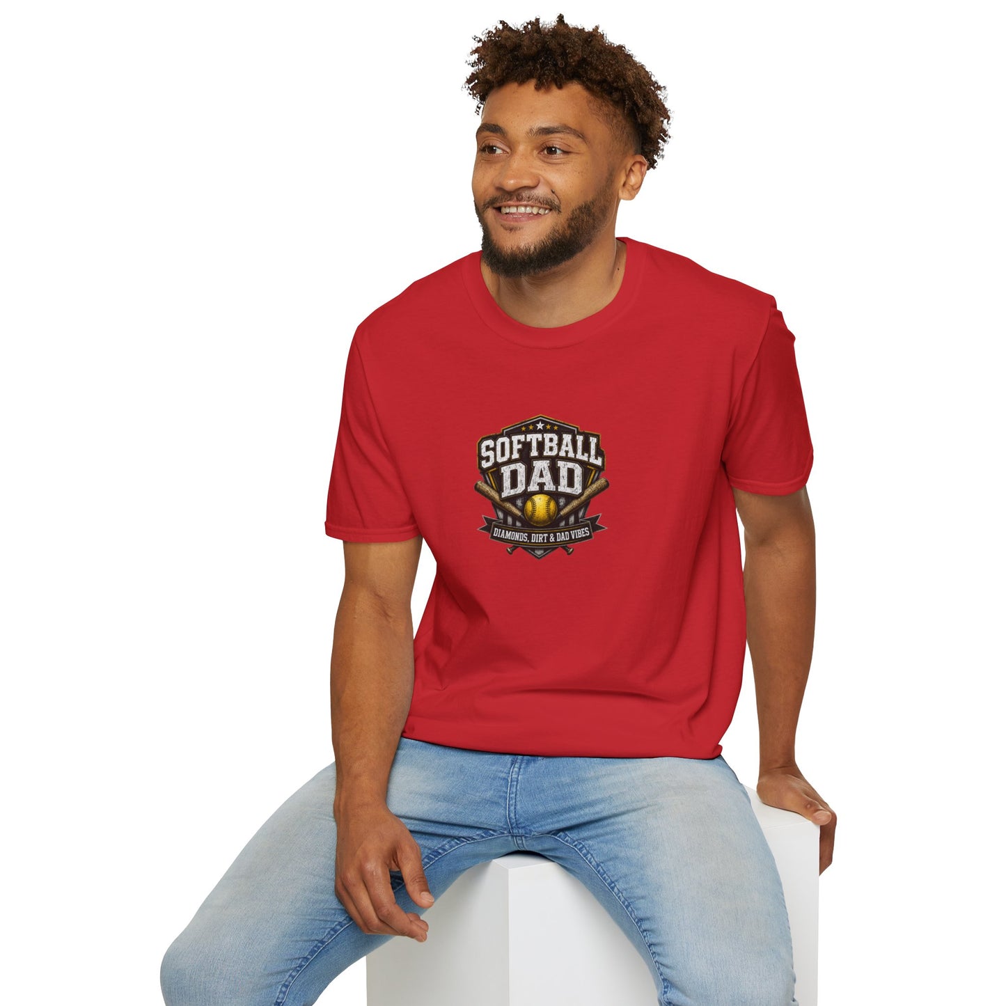 Softball Dad T-Shirt — Vintage Baseball Bat & Glove Design