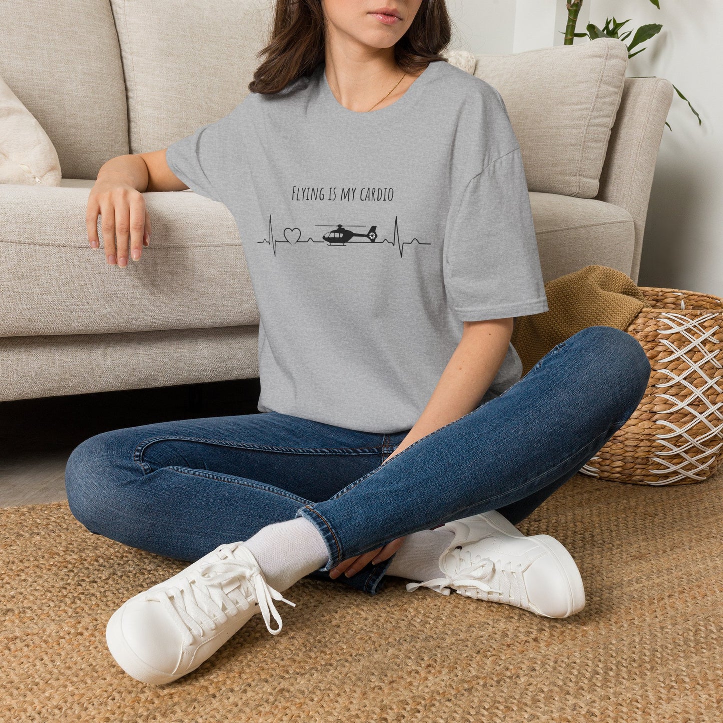 Flying Is My Cardio Helicopter T-Shirt — Pilot & Aviation Lover Tee