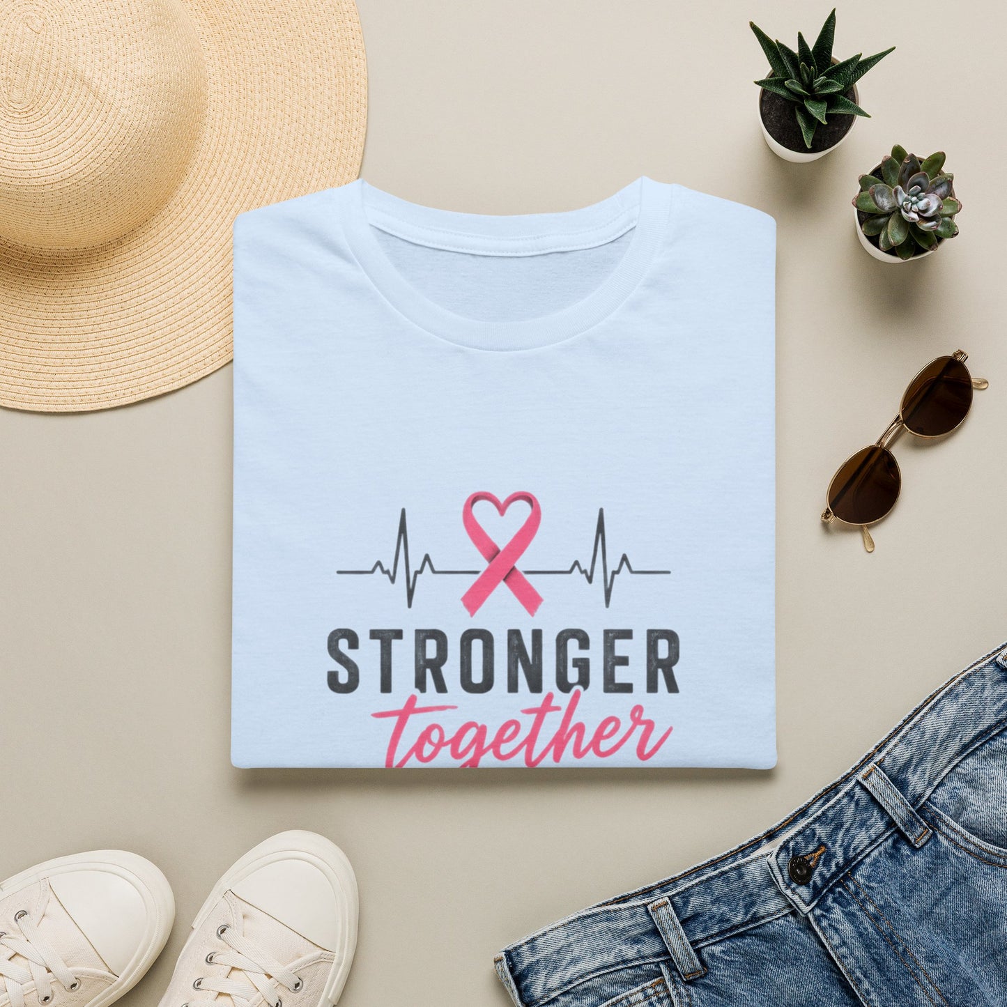 Stronger Together Breast Cancer Awareness T-Shirt