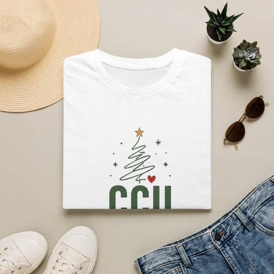 CCU Crew Christmas T-Shirt — Festive Tree Holiday Tee