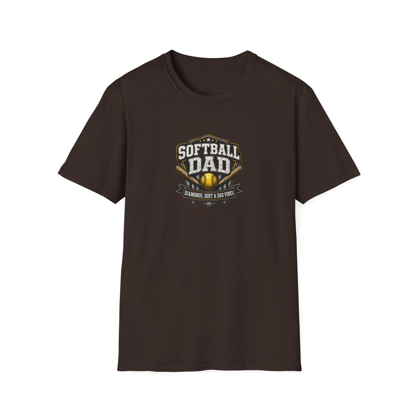 Softball Dad T-Shirt — Vintage Baseball Bat & Glove Design