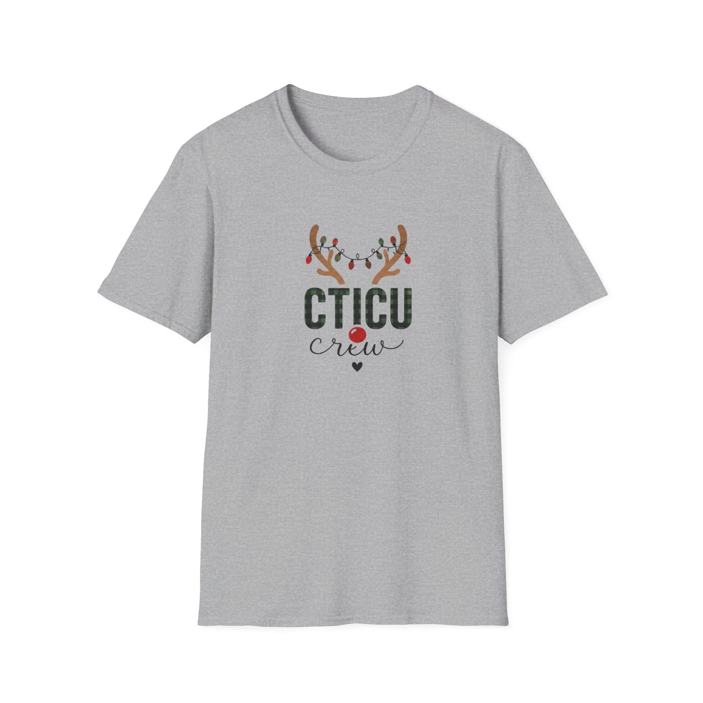 CTICU Crew Christmas T‑Shirt — Reindeer Antlers ICU Nurse Holiday Tee