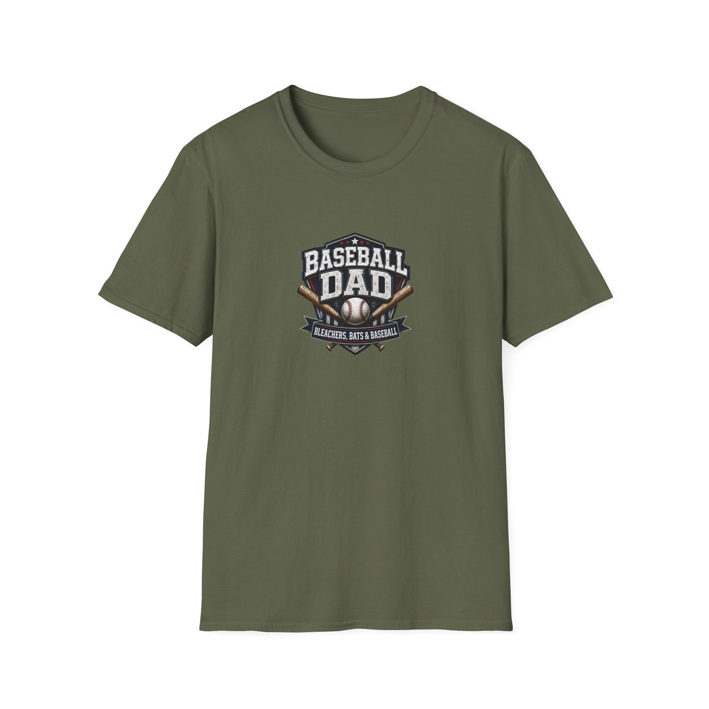 Baseball Dad T-Shirt — Stands, Bats & Baseball Design