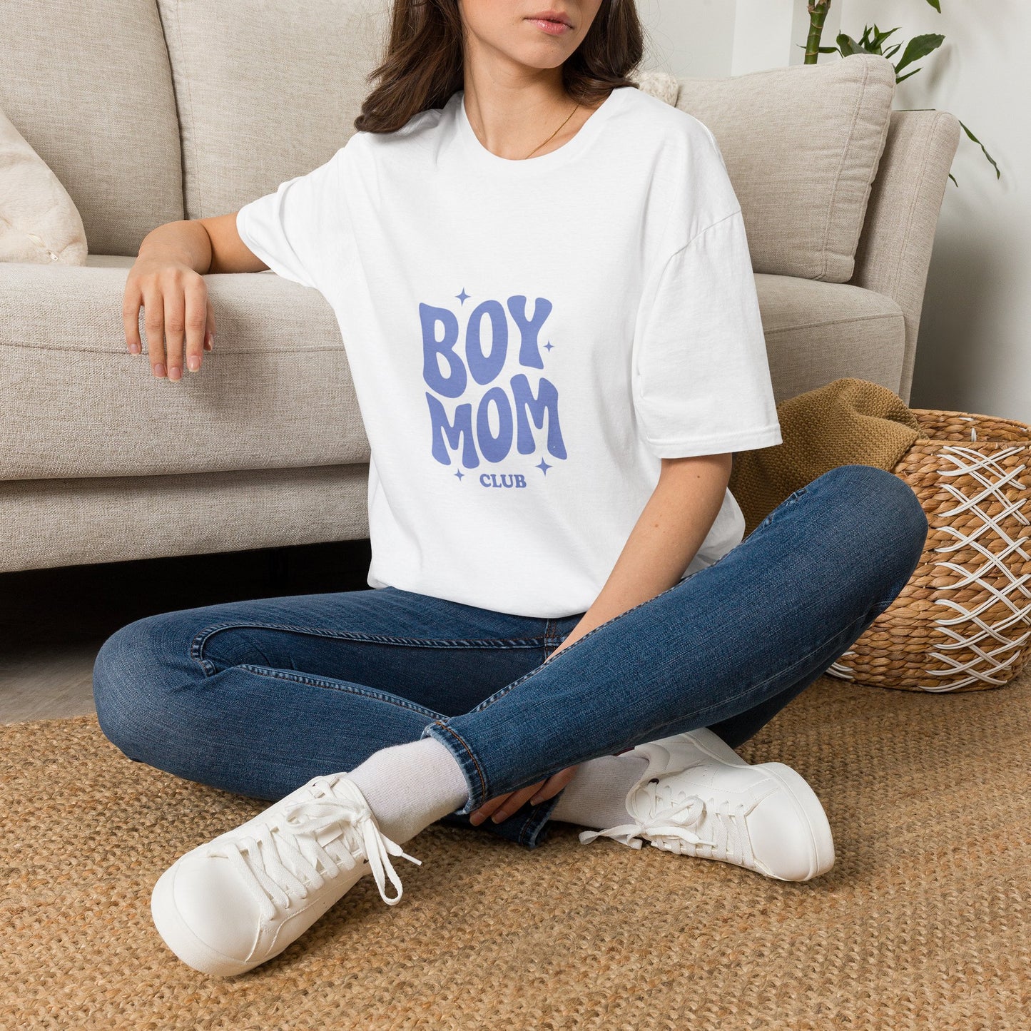 Boy Mom T-Shirt — Retro Lilac "Boy Mom Club" Tee