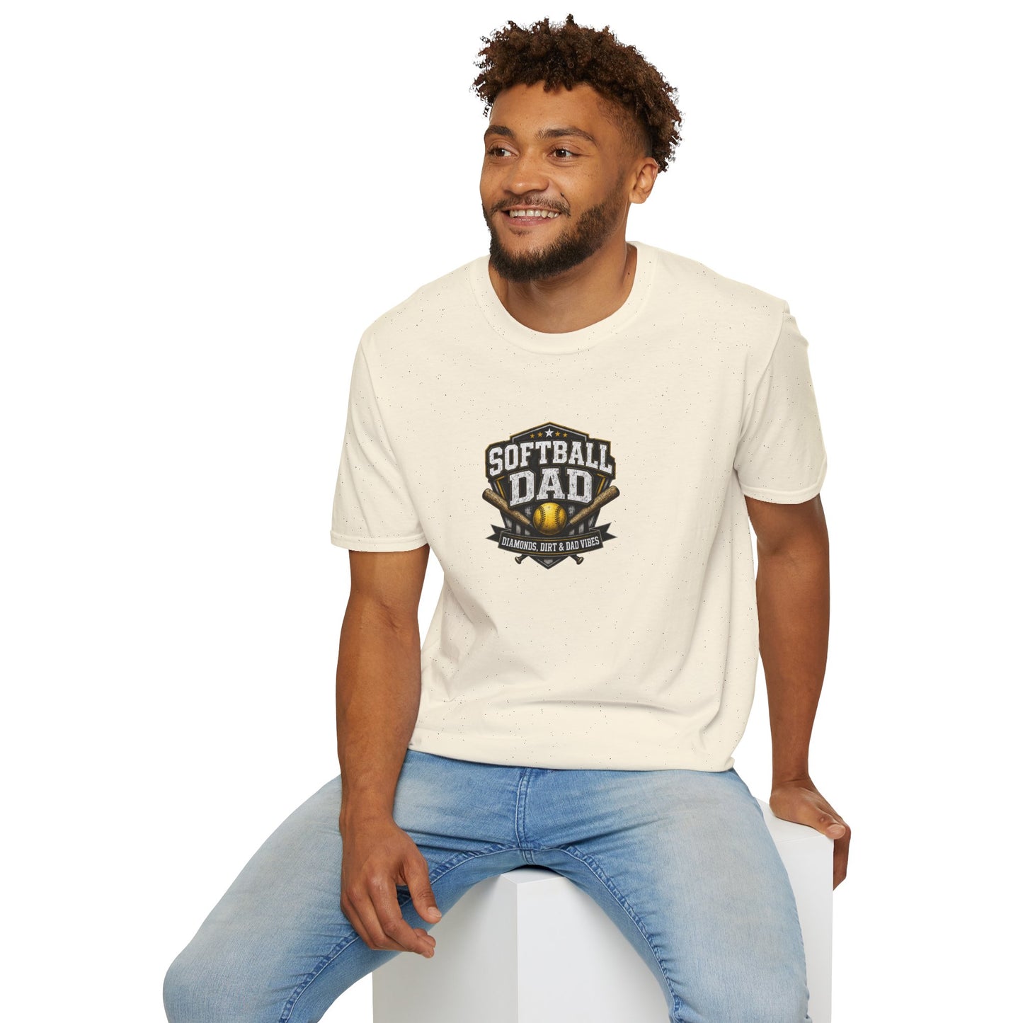 Softball Dad T-Shirt — Vintage Baseball Bat & Glove Design