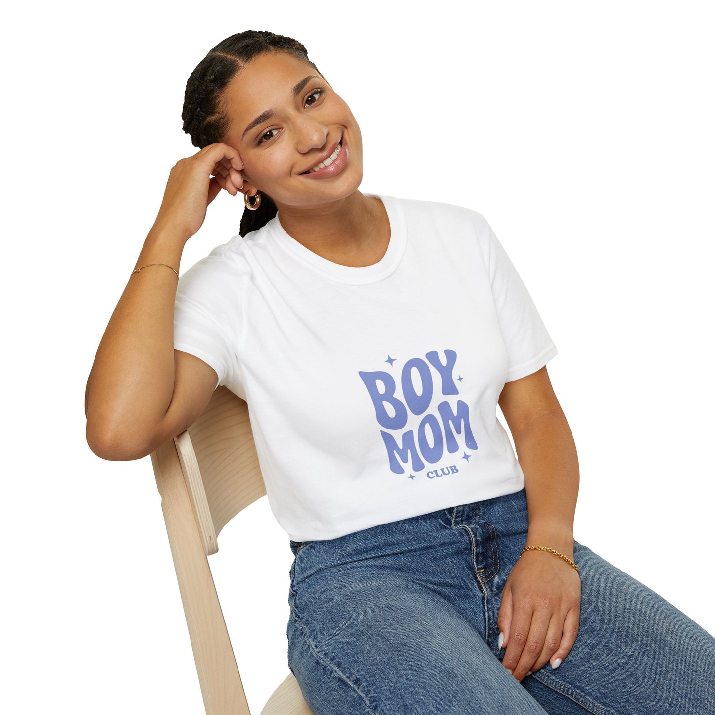 Boy Mom T-Shirt — Retro Lilac "Boy Mom Club" Tee