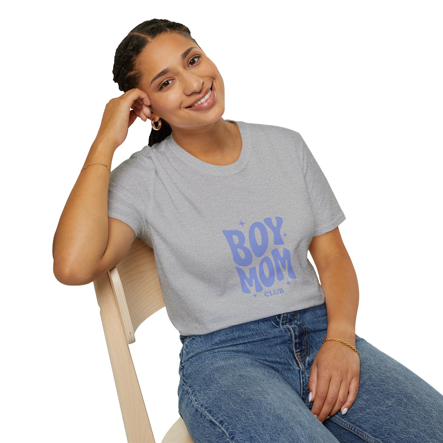 Boy Mom T-Shirt — Retro Lilac "Boy Mom Club" Tee