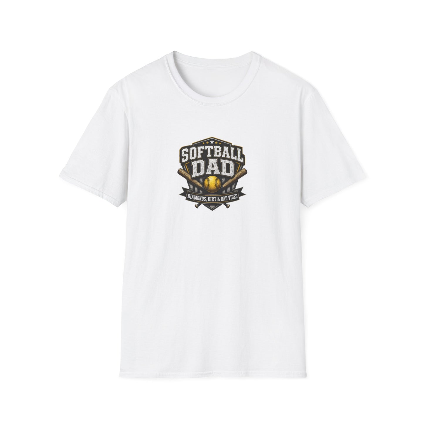 Softball Dad T-Shirt — Vintage Baseball Bat & Glove Design