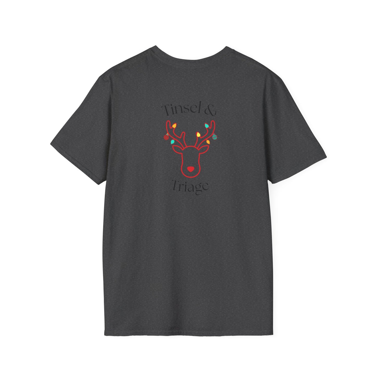 Tinsel & Triage Reindeer Print T‑Shirt