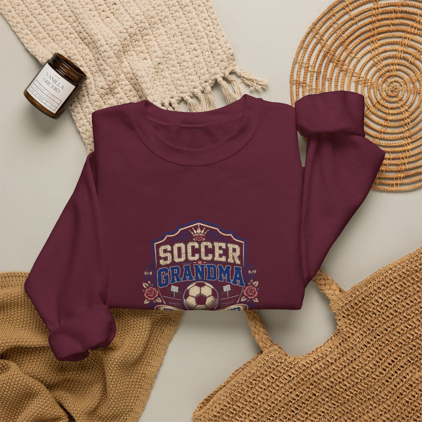 Soccer Grandma Crewneck Sweatshirt – Soccer Mom/Grandma Badge Design
