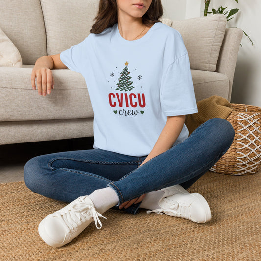 CVICU Crew Christmas T-Shirt — Holiday Cardio ICU Nurse Tee