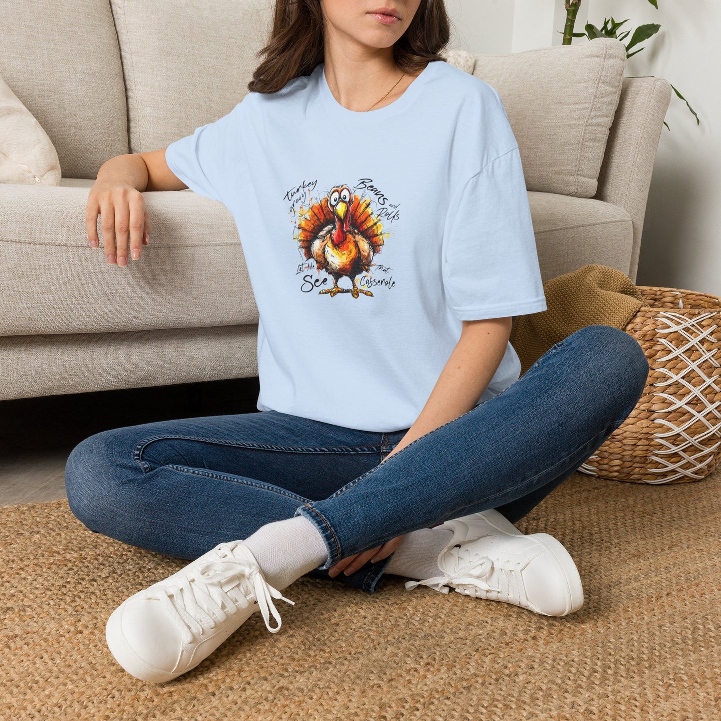 Thankful Turkey T-Shirt — Funny Watercolor Thanksgiving Tee
