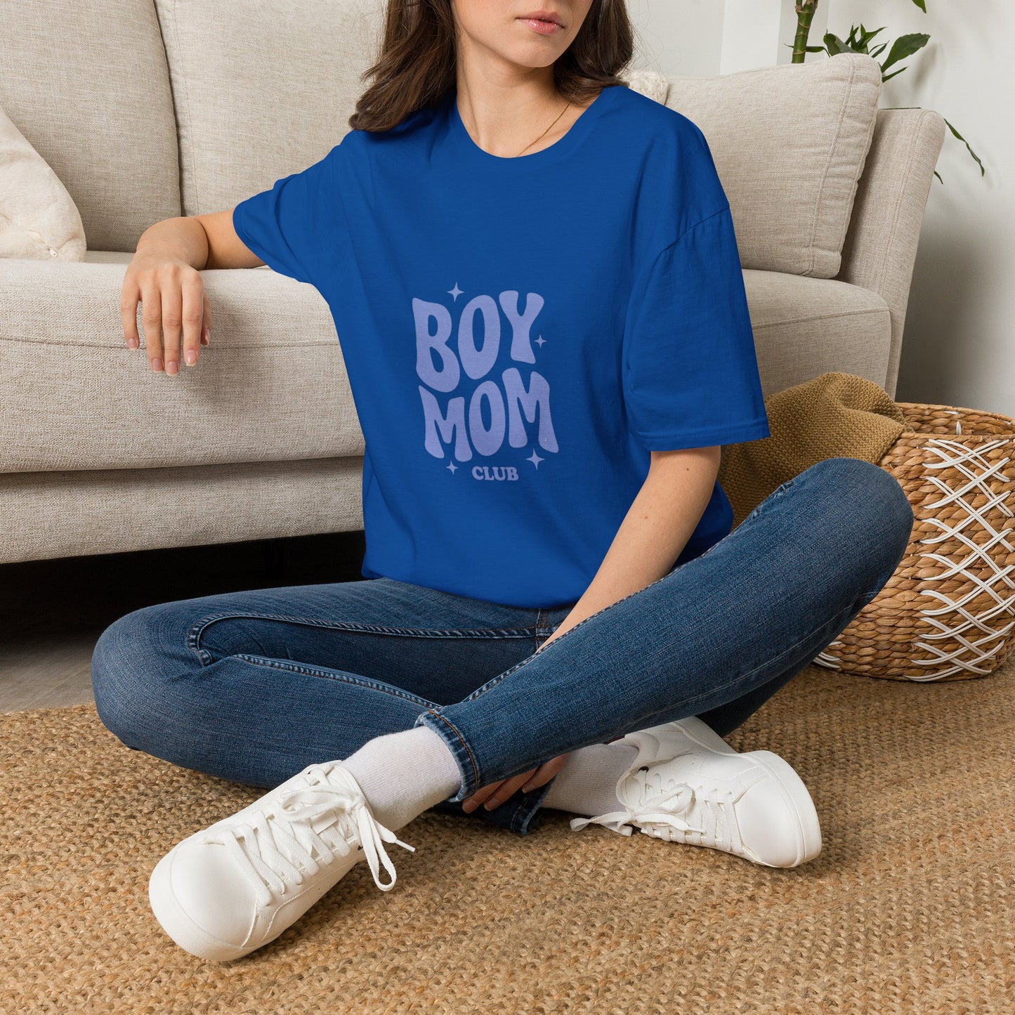 Boy Mom T-Shirt — Retro Lilac "Boy Mom Club" Tee