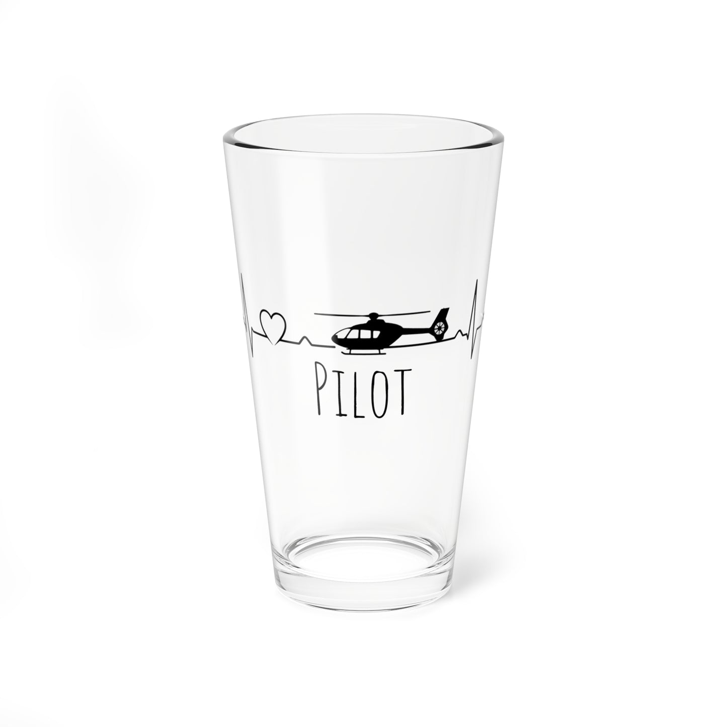 Pilot Heartbeat Mixing Glass — 16oz Helicopter Drink Pint