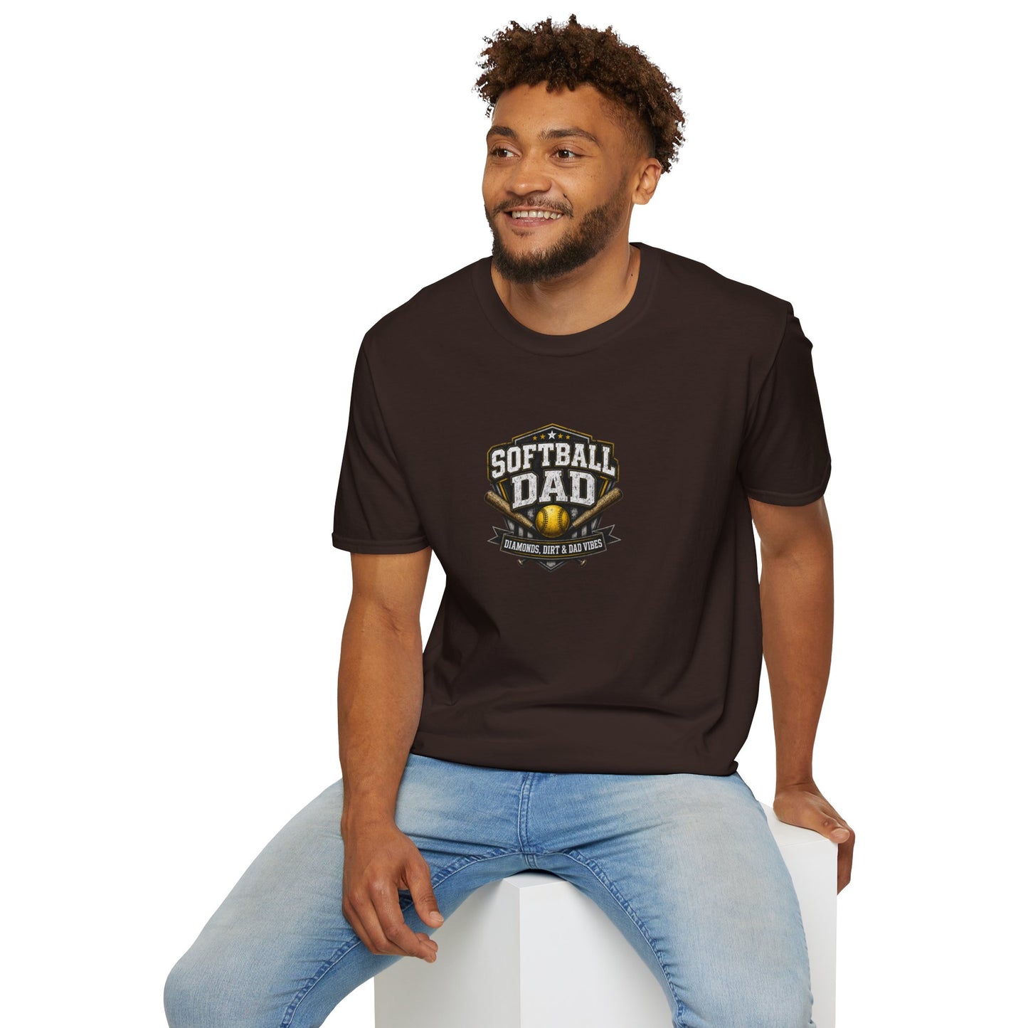 Softball Dad T-Shirt — Vintage Baseball Bat & Glove Design