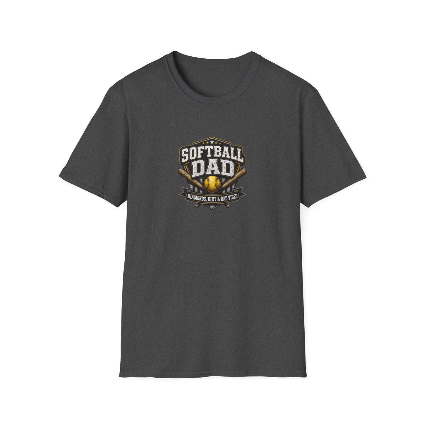 Softball Dad T-Shirt — Vintage Baseball Bat & Glove Design