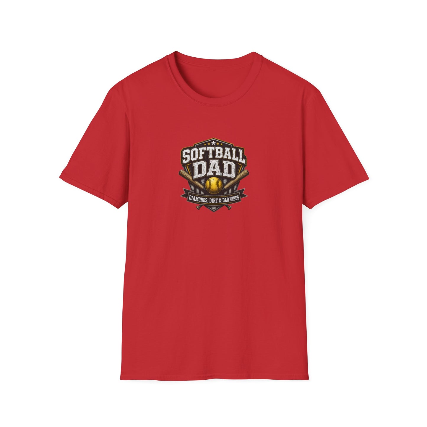 Softball Dad T-Shirt — Vintage Baseball Bat & Glove Design