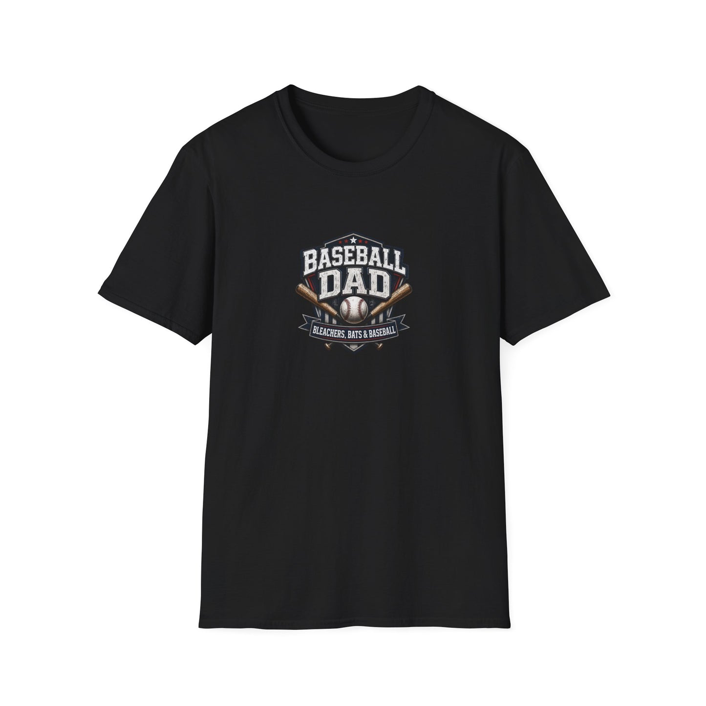Baseball Dad T-Shirt — Stands, Bats & Baseball Design