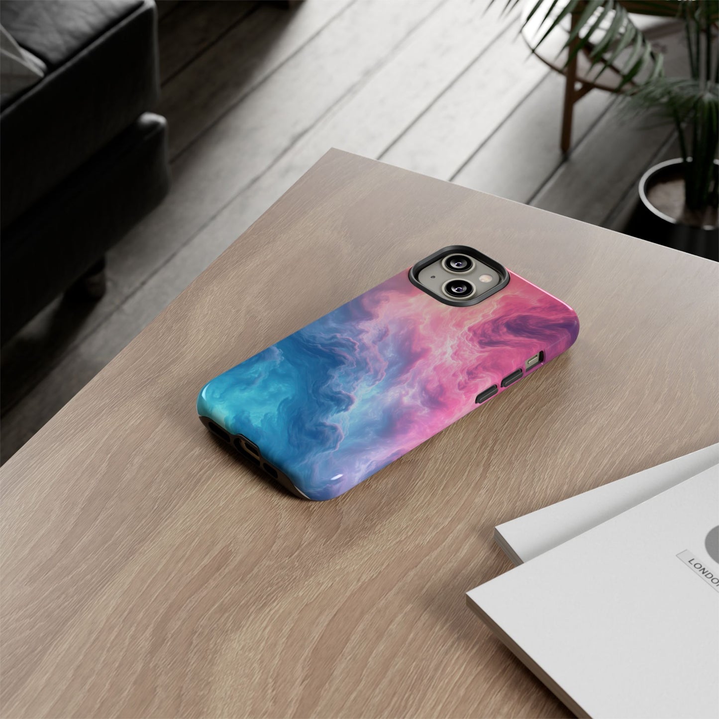 Pink Blue Nebula Phone Case, Tough Phone Case, clouds, pretty cloud case, girly phone case, iphone case, samsung phone case, sky view