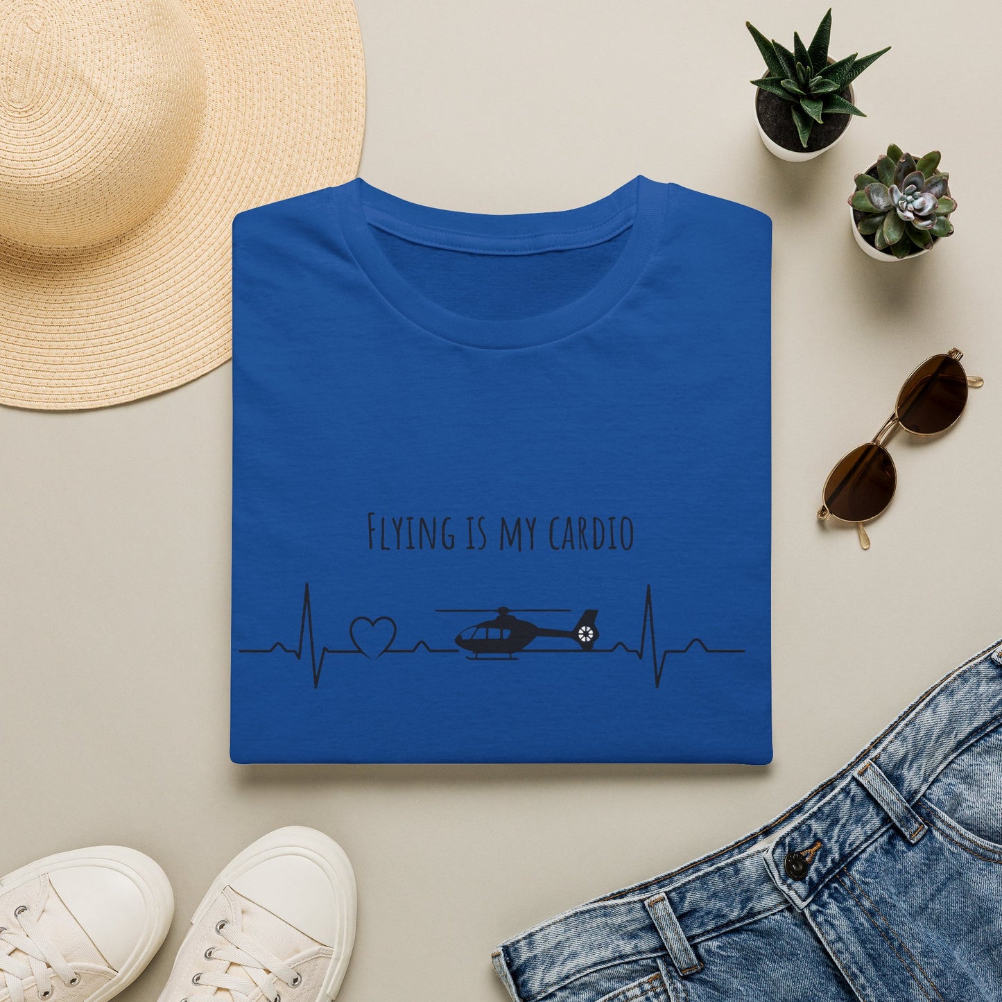 Flying Is My Cardio Helicopter T-Shirt — Pilot & Aviation Lover Tee