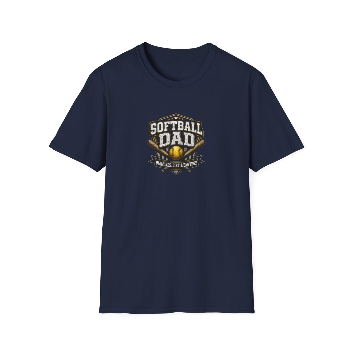 Softball Dad T-Shirt — Vintage Baseball Bat & Glove Design