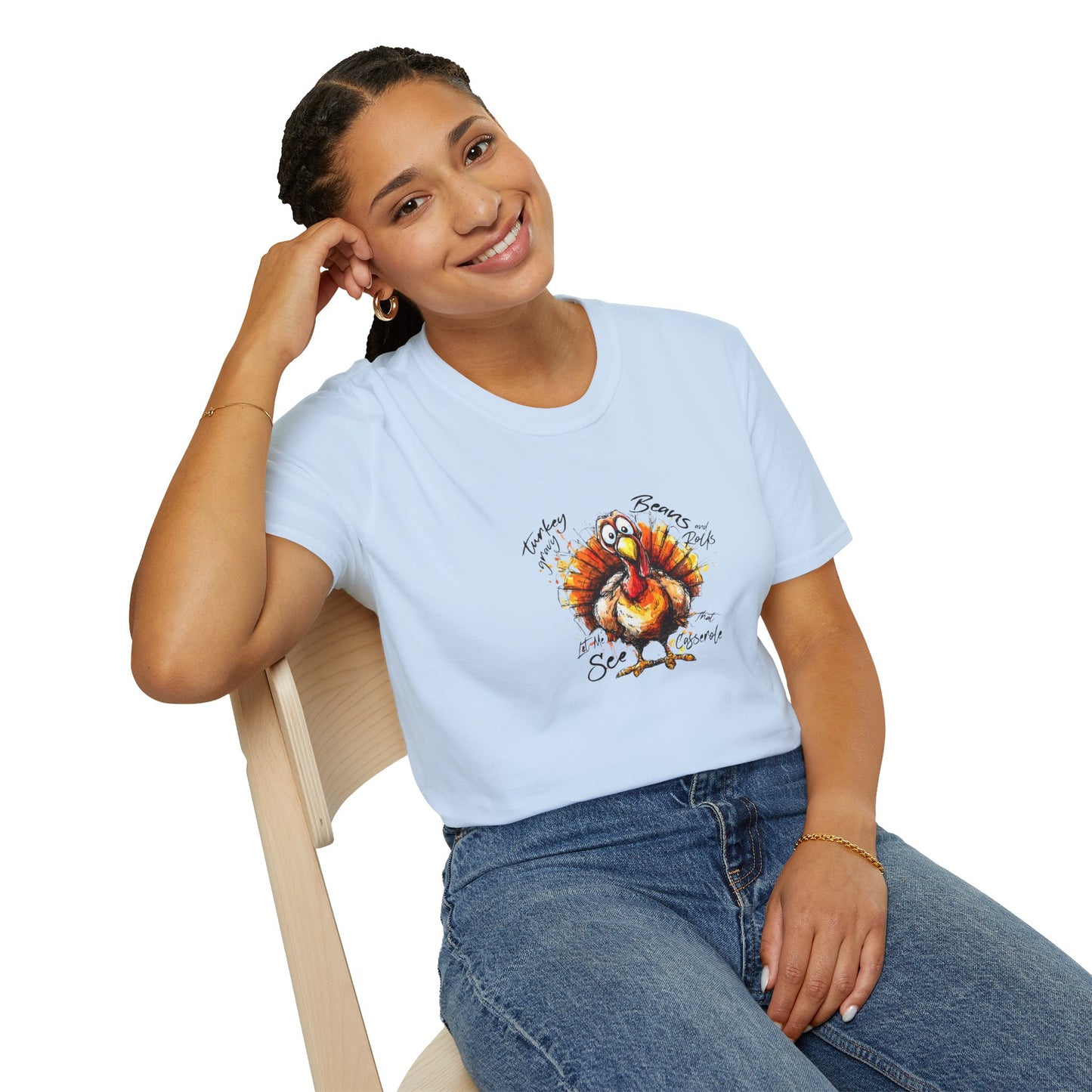 Thankful Turkey T-Shirt — Funny Watercolor Thanksgiving Tee