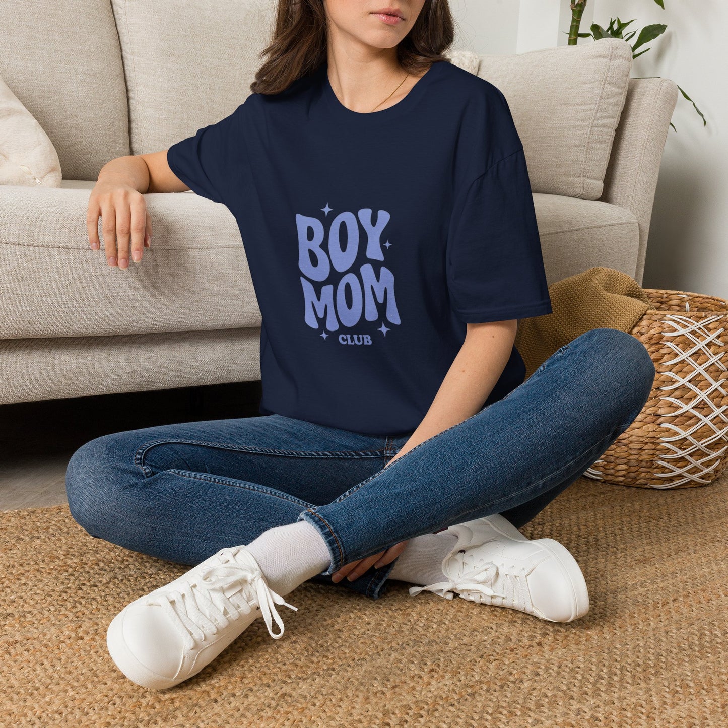 Boy Mom T-Shirt — Retro Lilac "Boy Mom Club" Tee