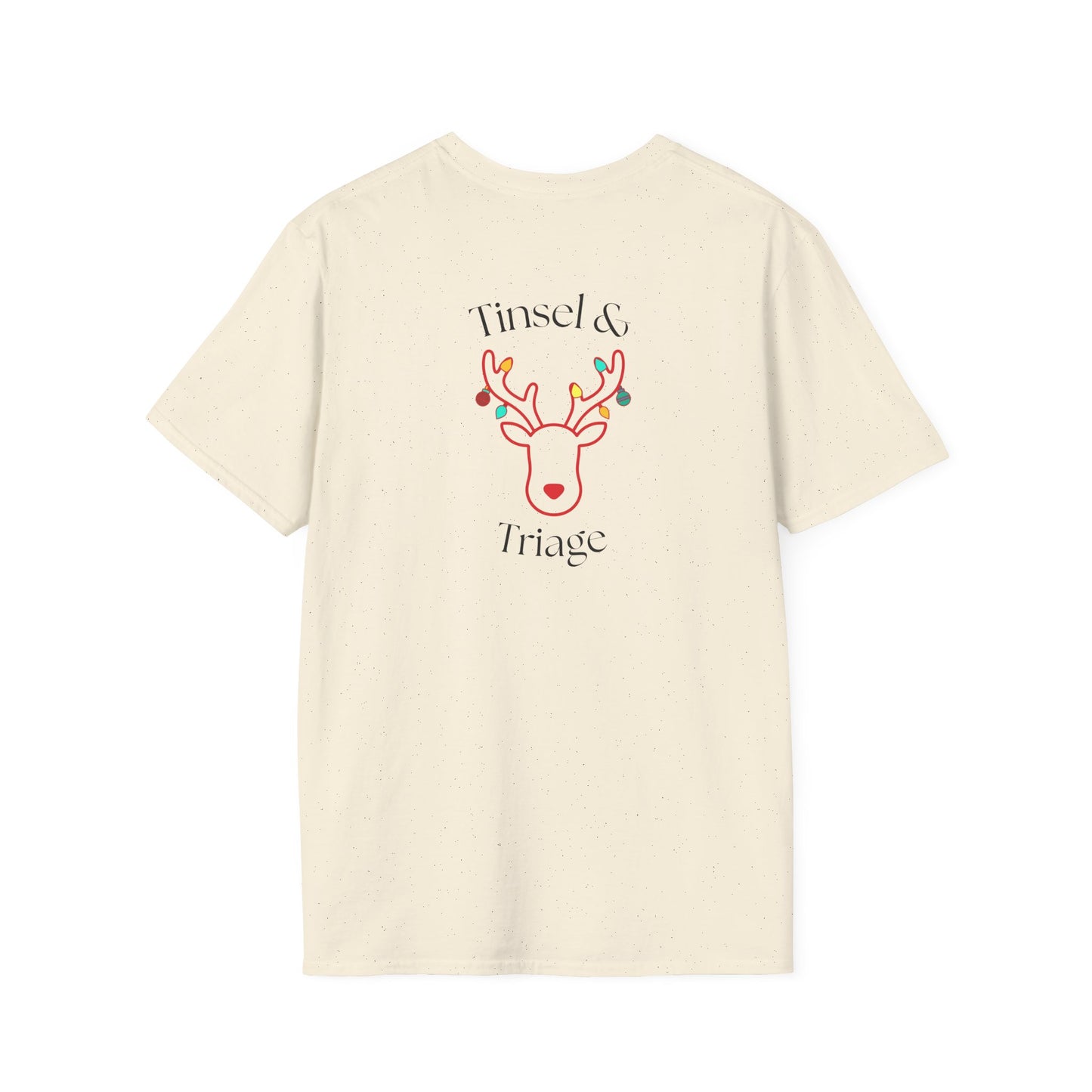 Tinsel & Triage Reindeer Print T‑Shirt