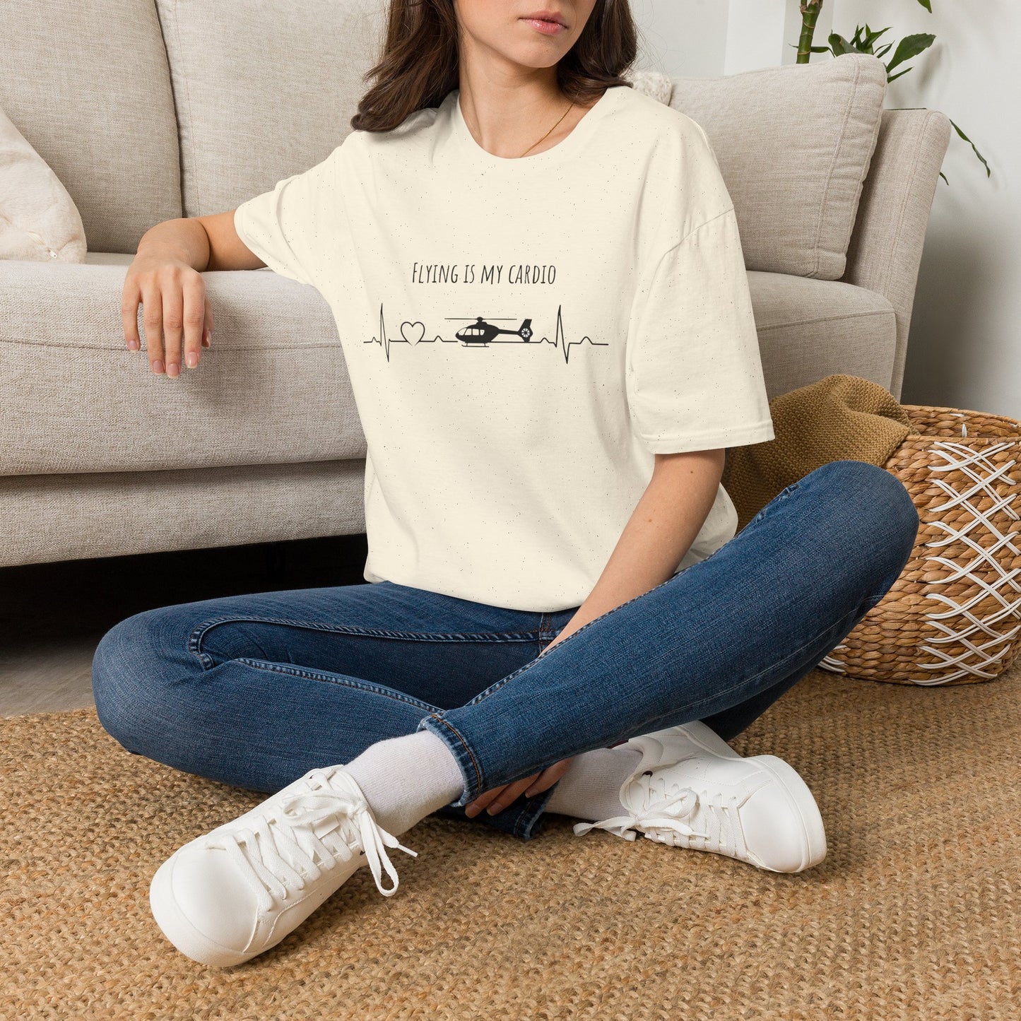 Flying Is My Cardio Helicopter T-Shirt — Pilot & Aviation Lover Tee