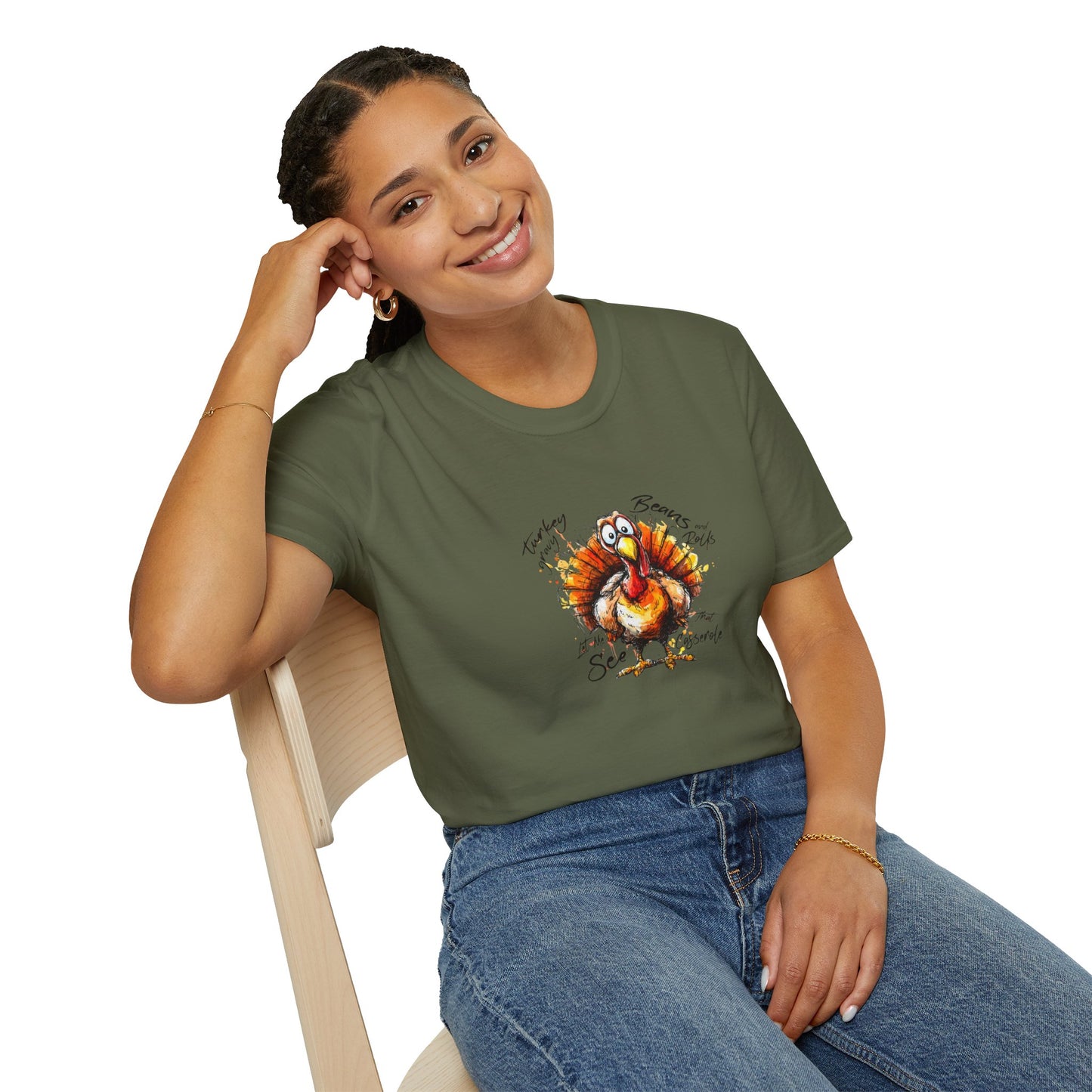 Thankful Turkey T-Shirt — Funny Watercolor Thanksgiving Tee