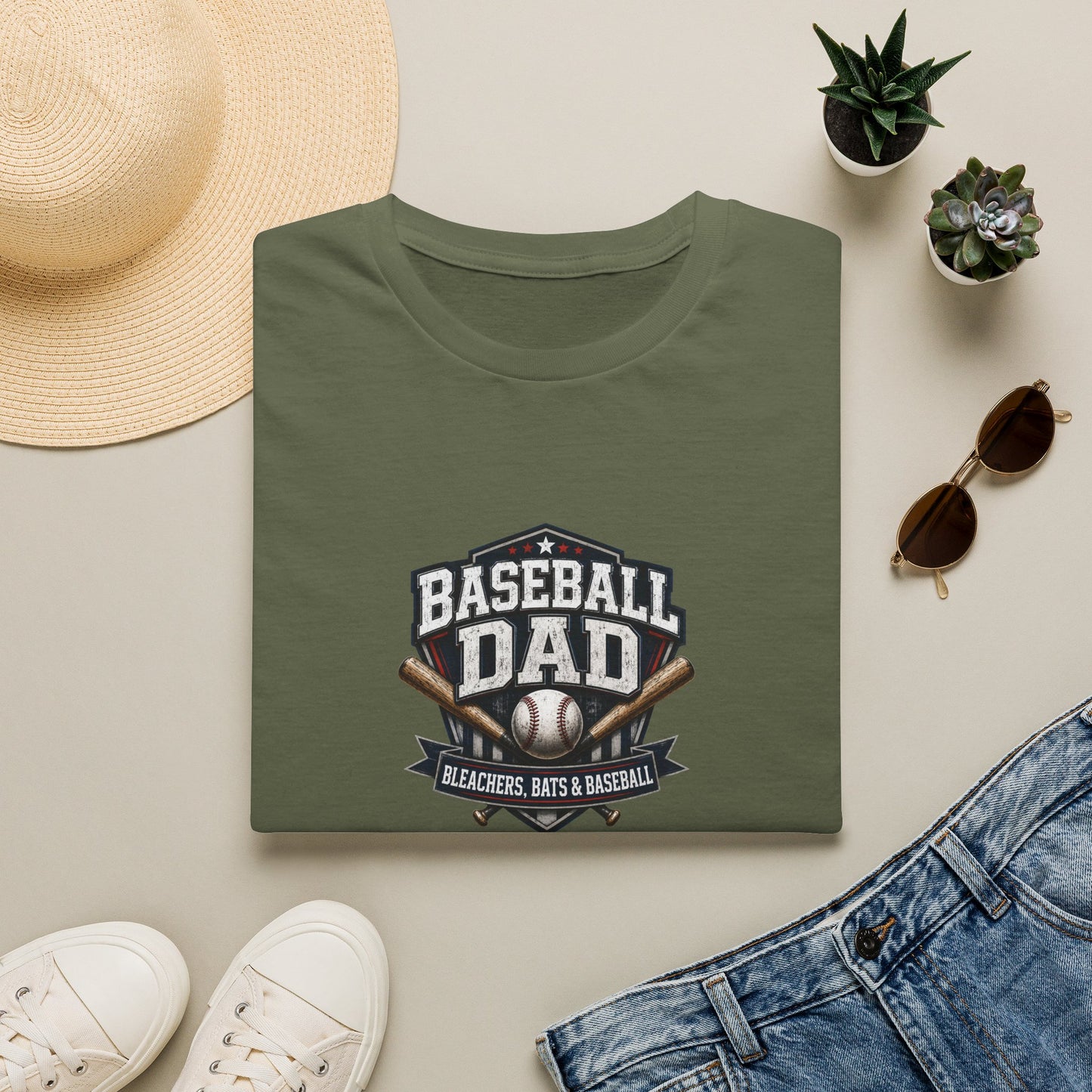 Baseball Dad T-Shirt — Stands, Bats & Baseball Design