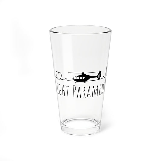Flight Paramedic Pint Glass — 16oz Helicopter EKG Design