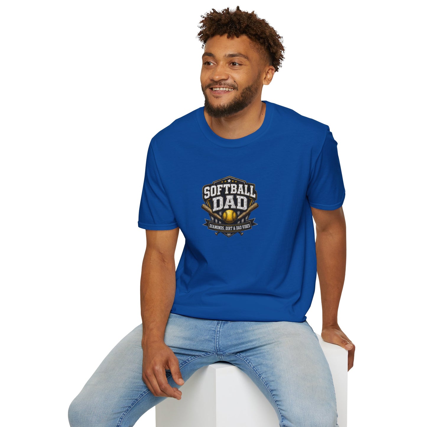 Softball Dad T-Shirt — Vintage Baseball Bat & Glove Design