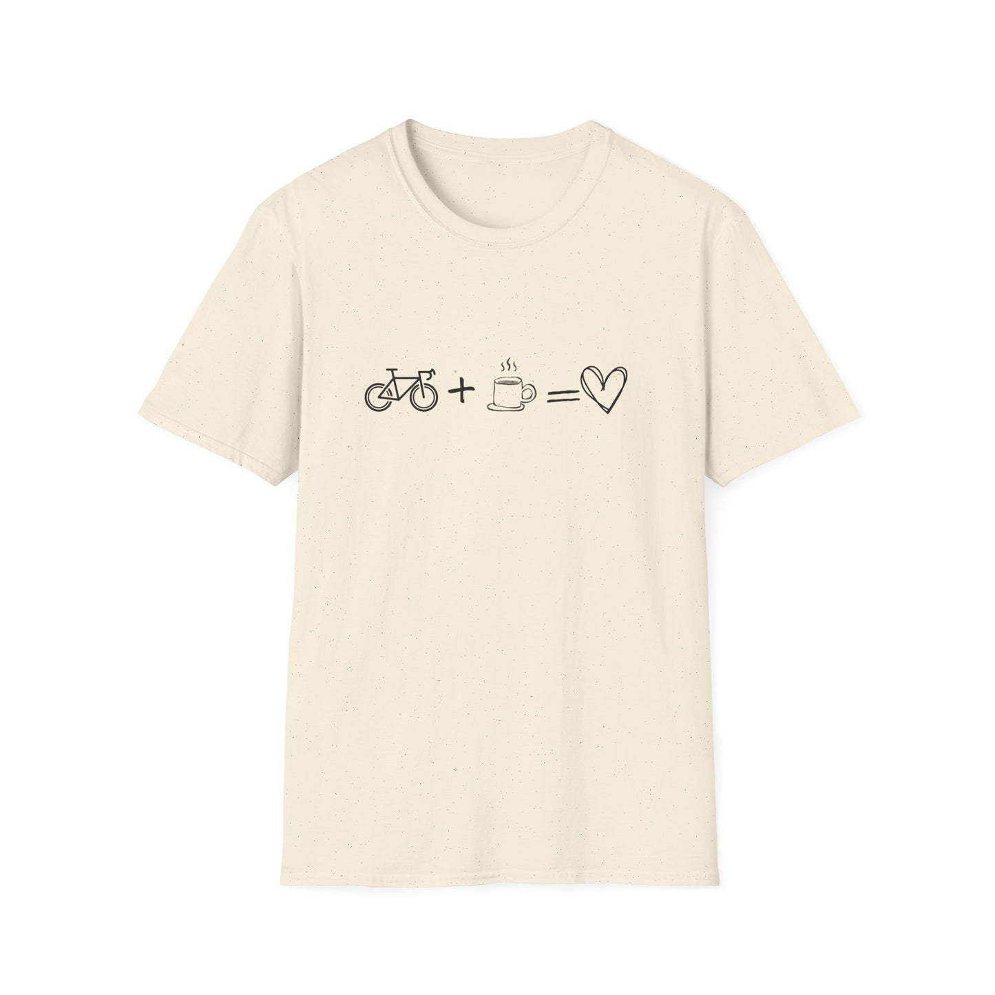 Bike + Coffee = Love Graphic Tee — Minimal Cycling & Coffee Lover Shirt
