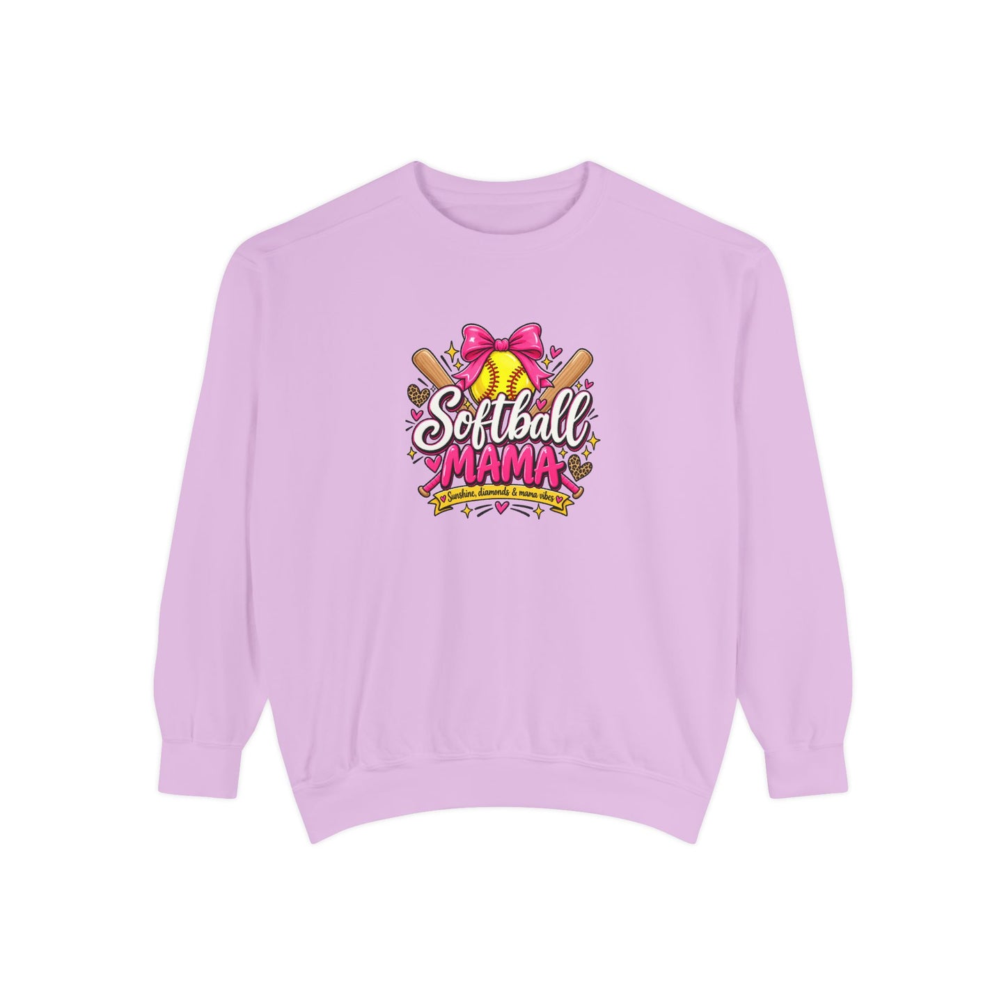Softball Mama Sweatshirt — Cute Pink Bow Softball Mom Crewneck