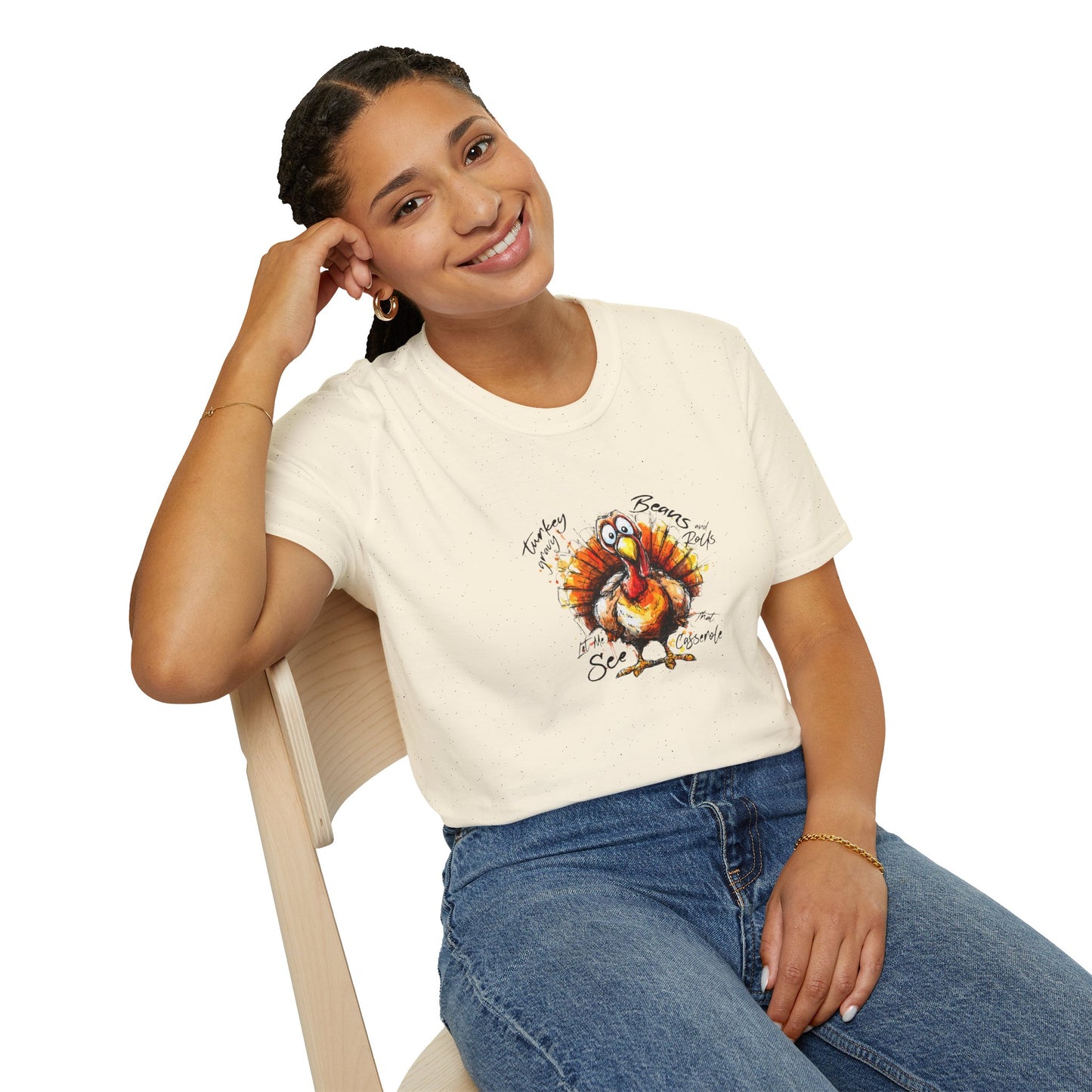 Thankful Turkey T-Shirt — Funny Watercolor Thanksgiving Tee