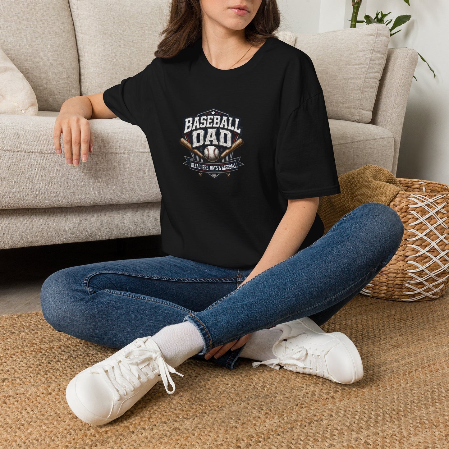Baseball Dad T-Shirt — Stands, Bats & Baseball Design