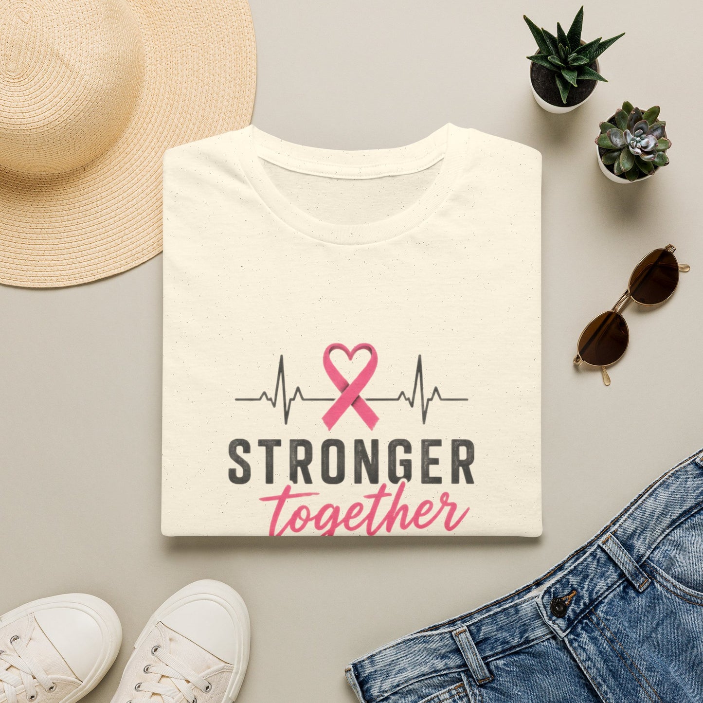 Stronger Together Breast Cancer Awareness T-Shirt