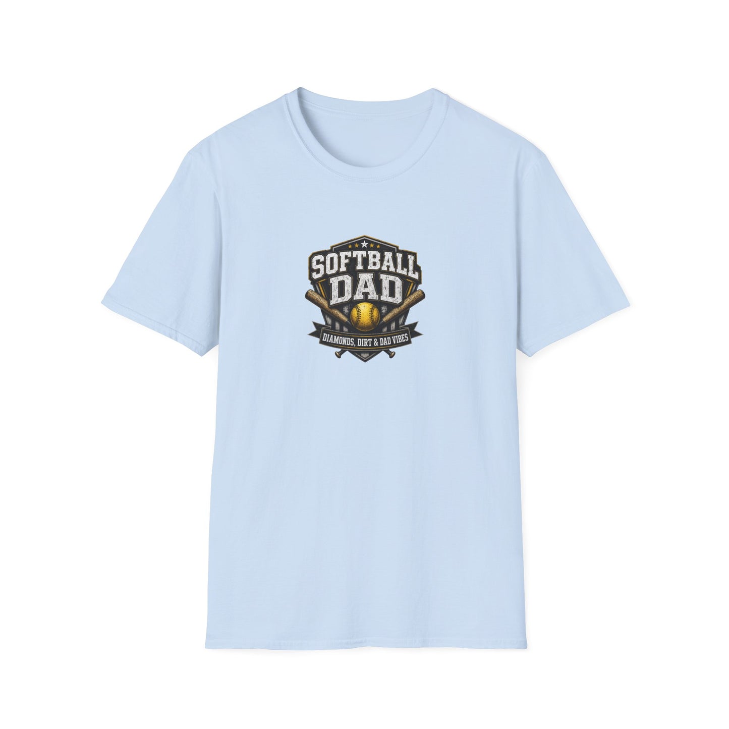 Softball Dad T-Shirt — Vintage Baseball Bat & Glove Design