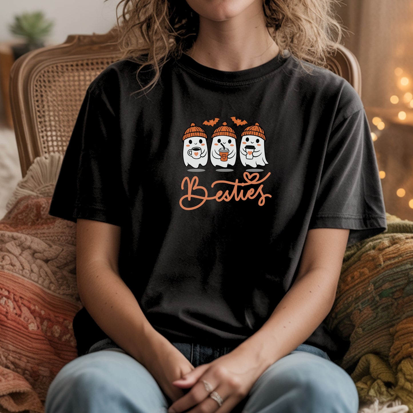 Halloween Boo Trio Tshirt, ghost shirt, bestie tshirt, halloween tshirt, fall tshirt, unisex shirt, spooky halloween shirt