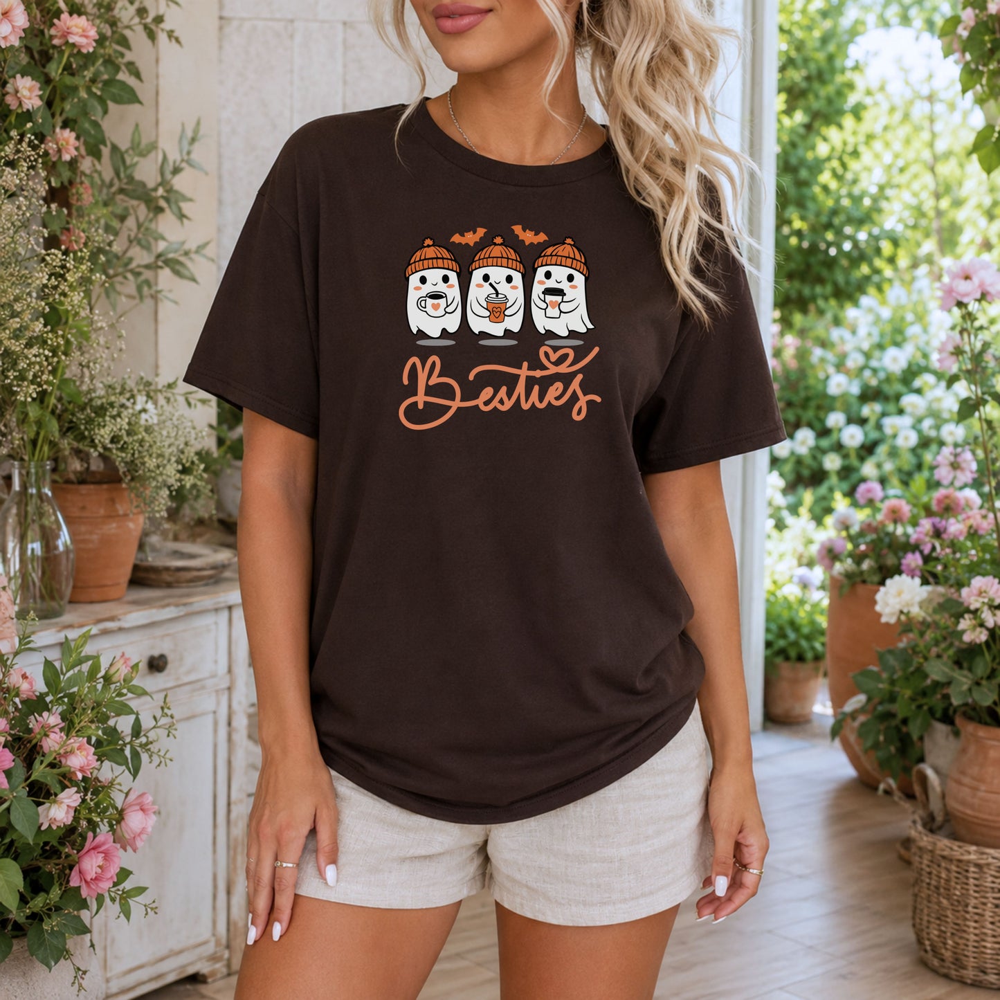 Halloween Boo Trio Tshirt, ghost shirt, bestie tshirt, halloween tshirt, fall tshirt, unisex shirt, spooky halloween shirt