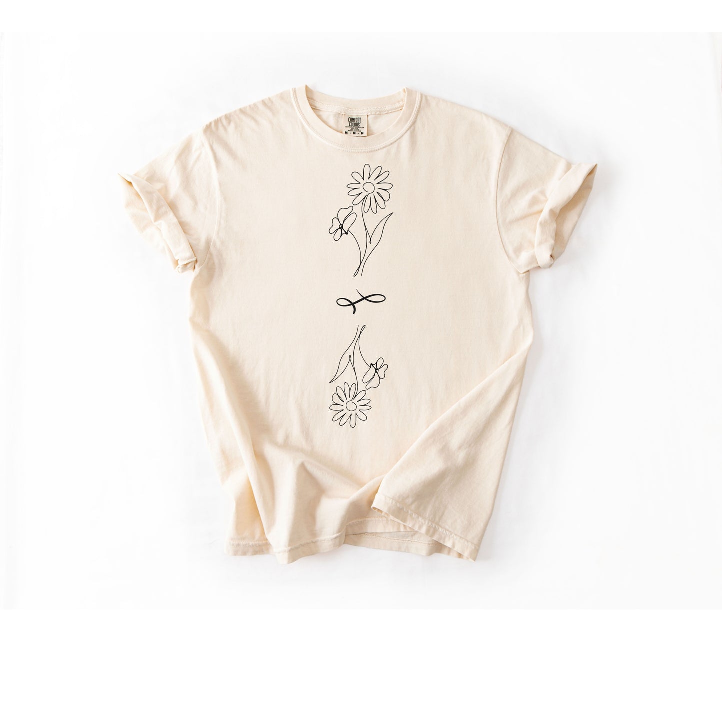 Minimal Line Floral Illustration Tshirt, Delicate Botanical Tee, line flower drawing, gift for her, mothers day shirt, feminine shirt