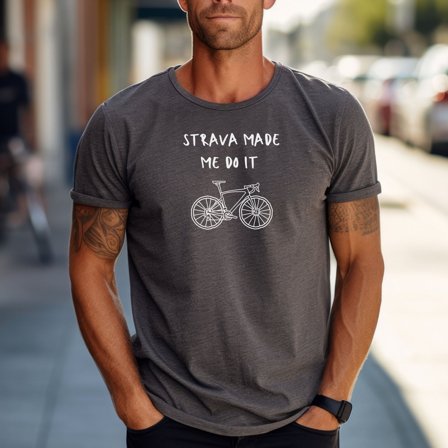 Strava Made Me Do It TShirt, Cycling shirt, biking tshirt, fitness shirt, unisex fitness wear, workout wear, humor cycling shirt, mens humor