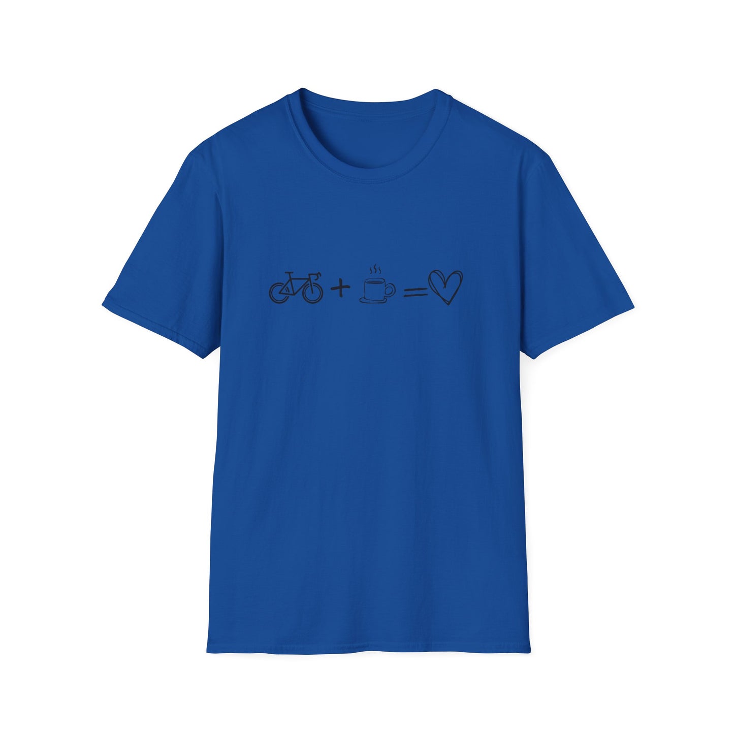 Bike + Coffee = Love Graphic Tee — Minimal Cycling & Coffee Lover Shirt