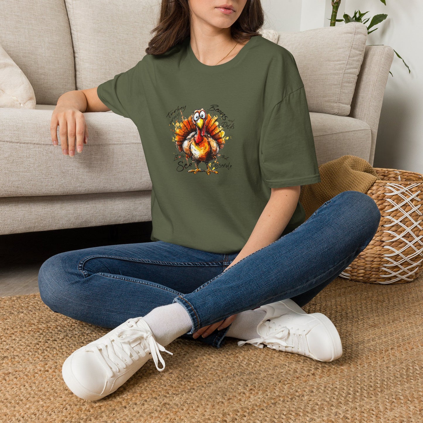 Thankful Turkey T-Shirt — Funny Watercolor Thanksgiving Tee