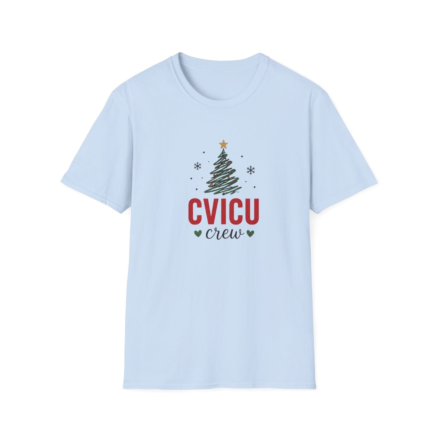 CVICU Crew Christmas T-Shirt — Holiday Cardio ICU Nurse Tee