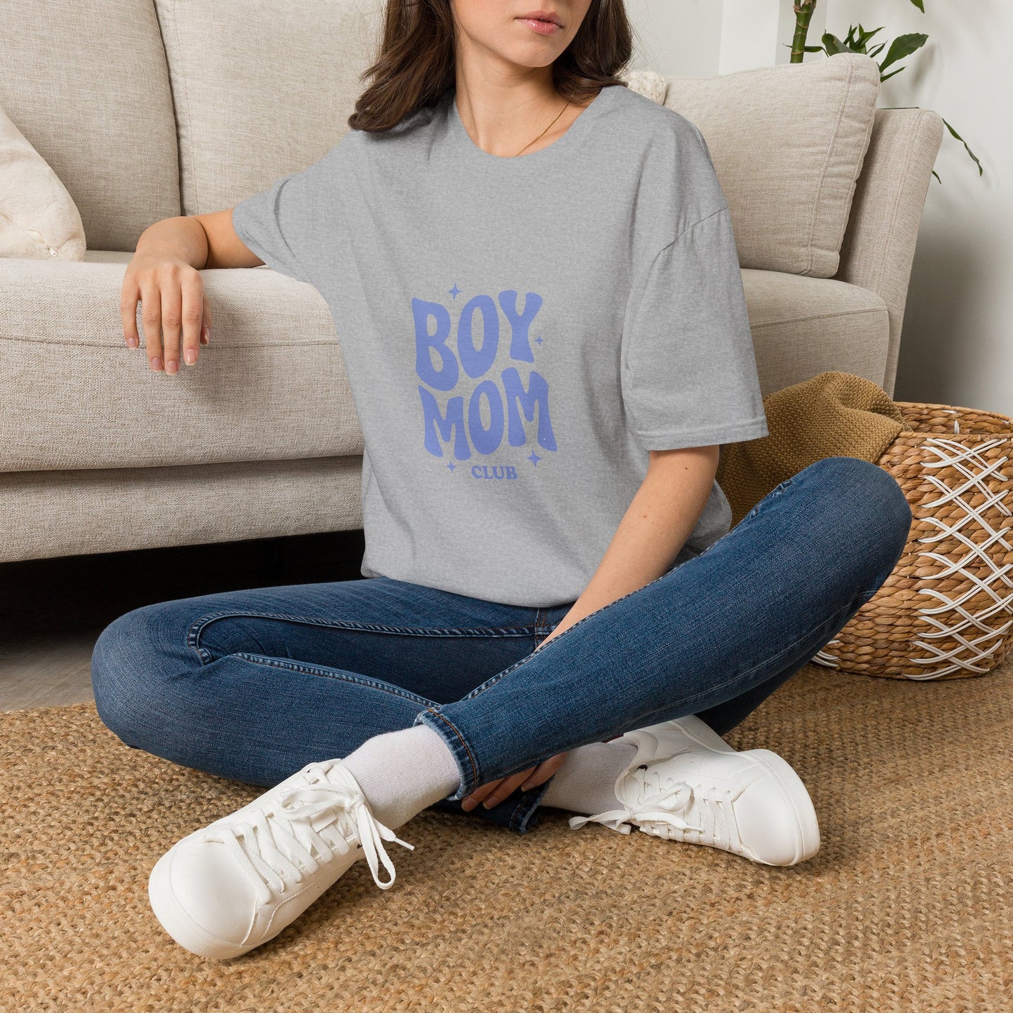 Boy Mom T-Shirt — Retro Lilac "Boy Mom Club" Tee