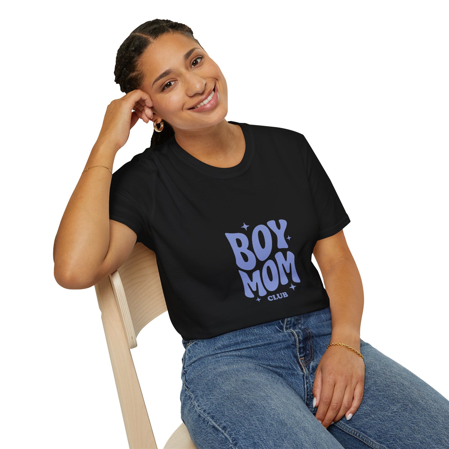 Boy Mom T-Shirt — Retro Lilac "Boy Mom Club" Tee