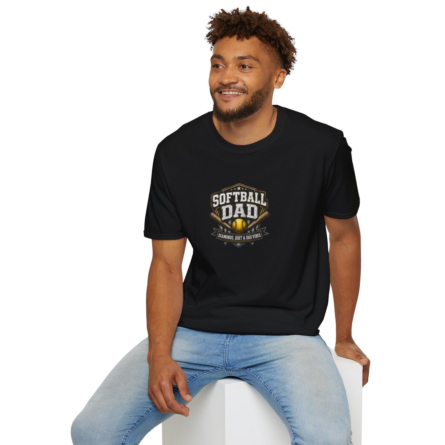 Softball Dad T-Shirt — Vintage Baseball Bat & Glove Design