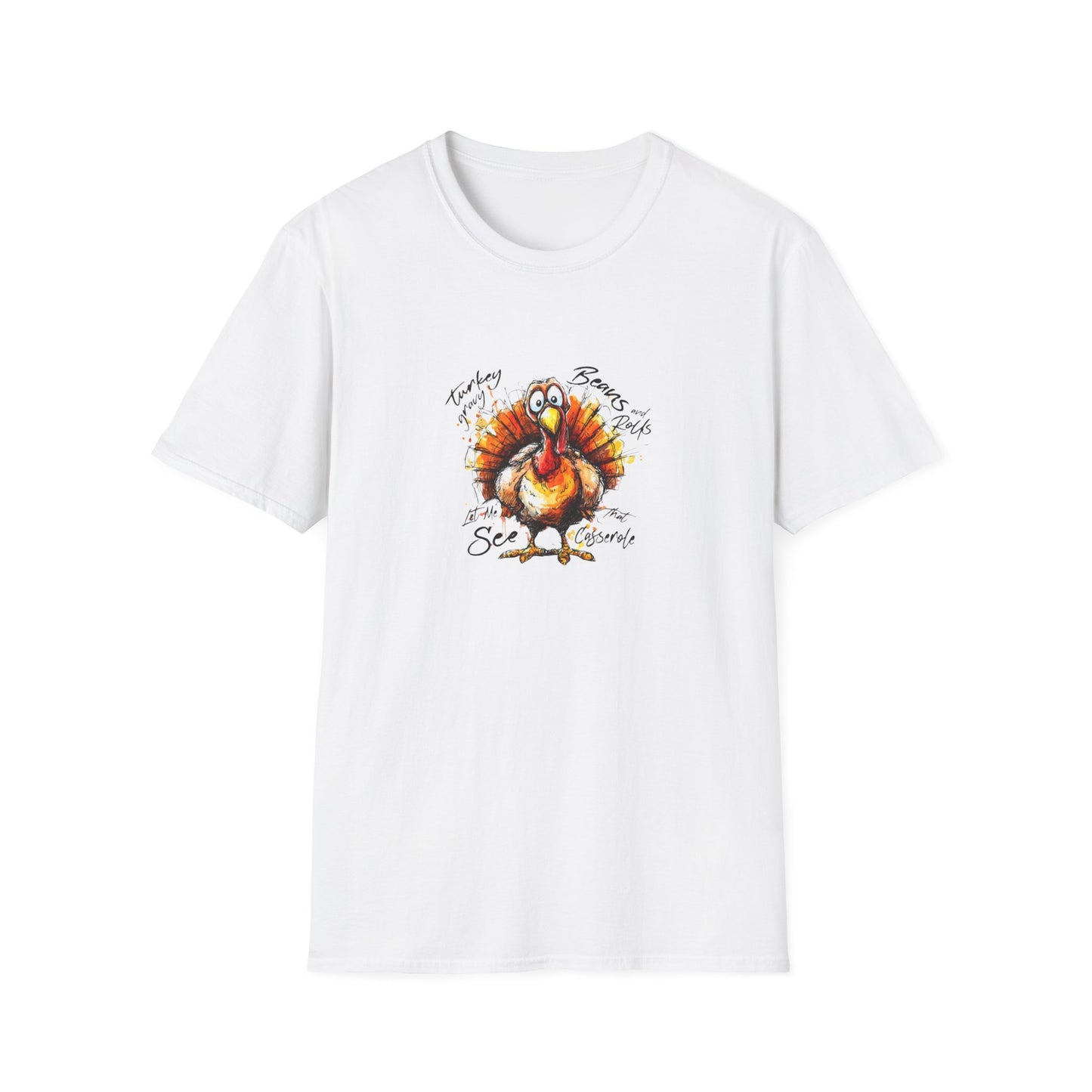 Thankful Turkey T-Shirt — Funny Watercolor Thanksgiving Tee